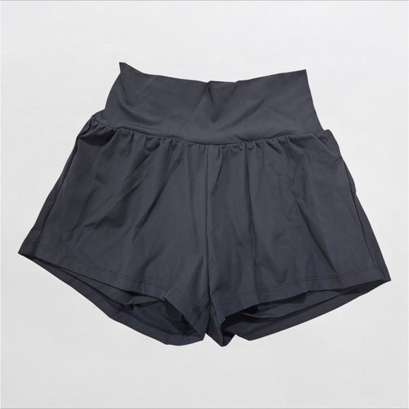 Halara SoftlyZero Airy Super High Waisted Blue Yoga Shorts with Pockets Med - Picture 2 of 5